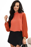 Russet Orange Swiss Dot Blouse