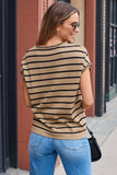 Stripe Bat Sleeve T Shirt