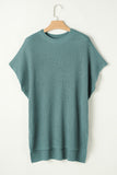 Teal Short Sleeve Oversized Sweater