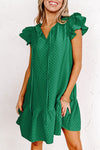 Flutter Sleeve Ruffled Shift Dress