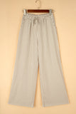 Stripe Wide Leg Drawstring Pants