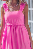 Ruffle Tiered High Waist Maxi Dress