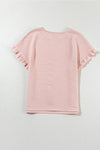 Rose Textured Ruffled Blouse