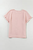Rose Textured Ruffled Blouse