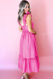 Ruffle Tiered High Waist Maxi Dress