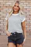 Blue Stripe Knit Top