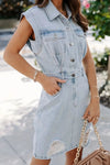 Frayed Denim Dress