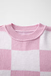 Checkered Bishop Sleeve Sweater | 3 Colors