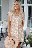 Abstract V Neck Short T Shirt Dress