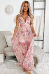 Floral V-Neck Empire Waist Maxi Dress