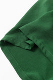 Green Pleated Square Neck Romper