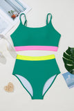 Color Block Trim High Waisted Bikini