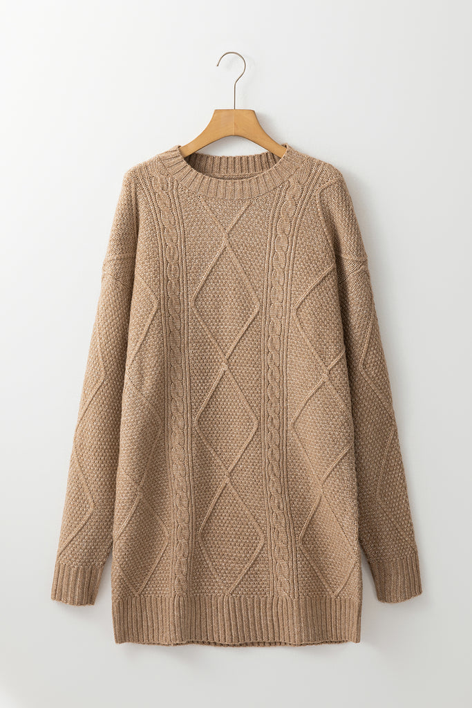 Beige Cable Knit Sweater Dress Red Boutique Beige Cable Knit Sweater Dress Red Boutique