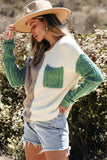 Vineyard Color Block Drop Shoulder Sweater