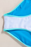 Blue Crisscross Back High Waist Bikini