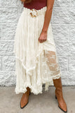 Lace Cascading Tiered Maxi Skirt