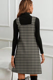 Houndstooth V Neck Sleeveless Dress