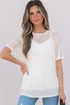 Sheer Mesh Short Sleeve Top