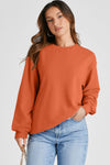 Orange Drop Shoulder Crewneck Sweatshirt