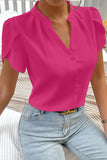 V Neckline Petal Sleeve Blouse