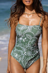 Floral Spaghetti Strap One Piece Swimsuit