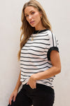 Black Stripe Knit Top