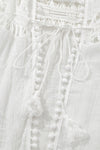 Pom Pom Trim Drawstring Waist Beach Kimono