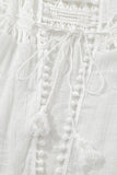 Pom Pom Trim Drawstring Waist Beach Kimono