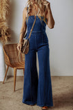 Spaghetti Strap Seamed Zipper Jumpsuit