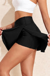 Pocketed Crossover Waist Tennis Skirt