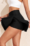 Pocketed Crossover Waist Tennis Skirt