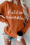 Hello Pumpkin Textured Sweater