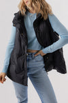 Black Puffy Zip Up Vest