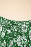 Floral Shirred Crop Top & High Waist Midi Skirt Set