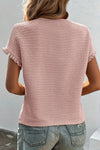 Rose Textured Ruffled Blouse