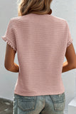 Rose Textured Ruffled Blouse