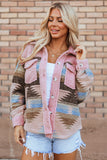 Pink Western Aztec Print Sherpa Jacket