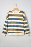 Stripe Oversized Crew Neck Sweatshirt