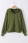 Olive Half Zipper Oversized Hoodie