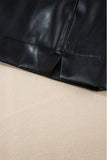 Leather Side Slit Mini Skirt