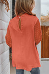 Russet Orange Swiss Dot Blouse