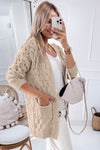 Cable Knit Eyelet Baggy Cardigan