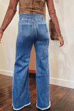 High Waist Raw Seamed Flare Jeans