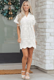 White Eyelet Embroidered Dress