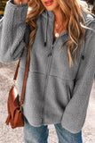 Grey Fleece Zip Up Hooded Jacket