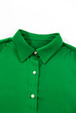 Emerald Green Balloon Sleeve Front Tie Blouse