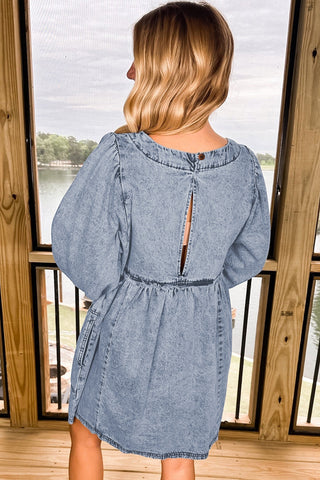 distressed denim dress Distressed Denim Maxi Dress Epiphany Hair Fashion Boutique