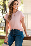 Rose Textured Ruffled Blouse