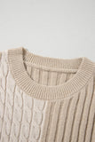 Khaki Knit Color Block Sweater