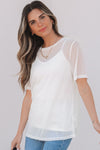 Sheer Mesh Short Sleeve Top